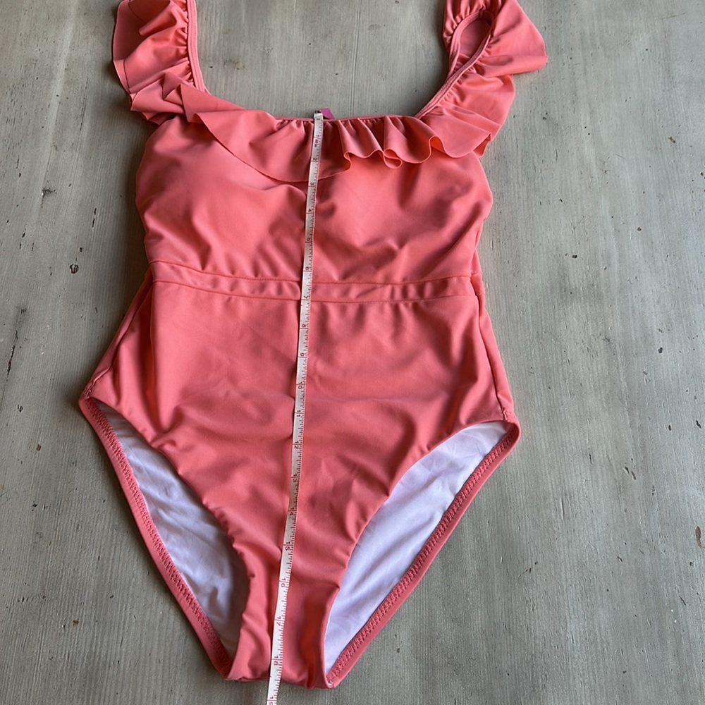 Minnow Coral Ruffle One Piece - Picture 7 of 9